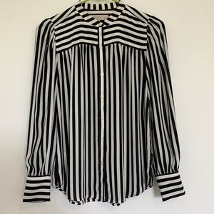 LOFT Stripped Blouse Size XSP